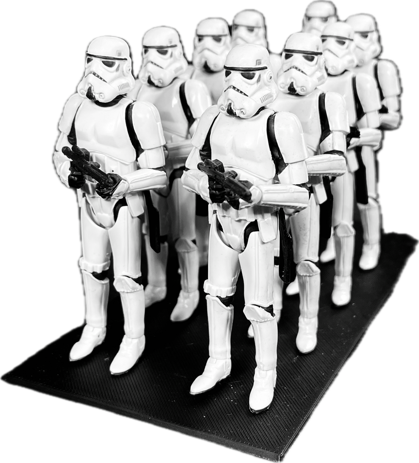 3,75" 9 Figure Squad Plate Mittelfuß, Achtung (#16A)